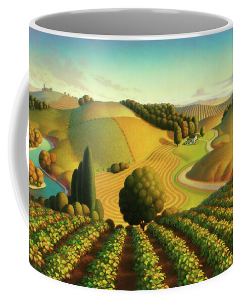 Vineyard Coffee Mug featuring the painting Midwest Vineyard by Robin Moline