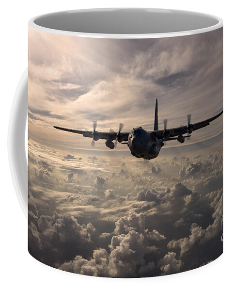 Lockheed Coffee Mug featuring the digital art Mighty Hercules by Airpower Art