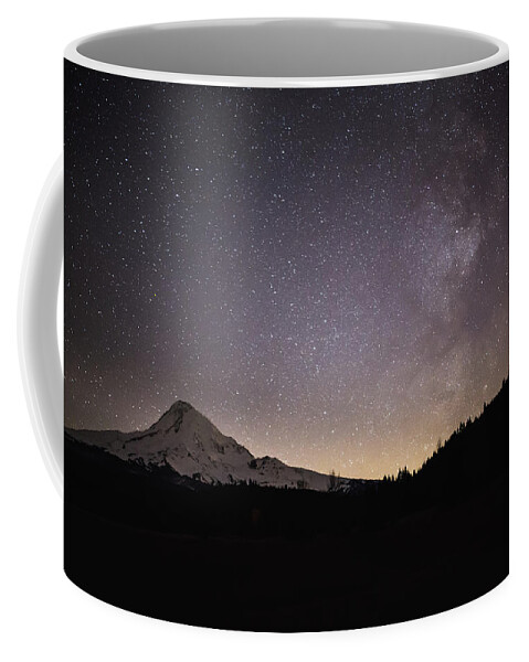 534805 Coffee Mug featuring the photograph Milky Way In Night Sky Mt Hood National by Michael Durham