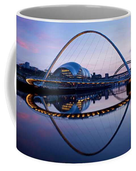 Newcastle Coffee Mug featuring the photograph Millenium Bridge sundown by Stephen Taylor