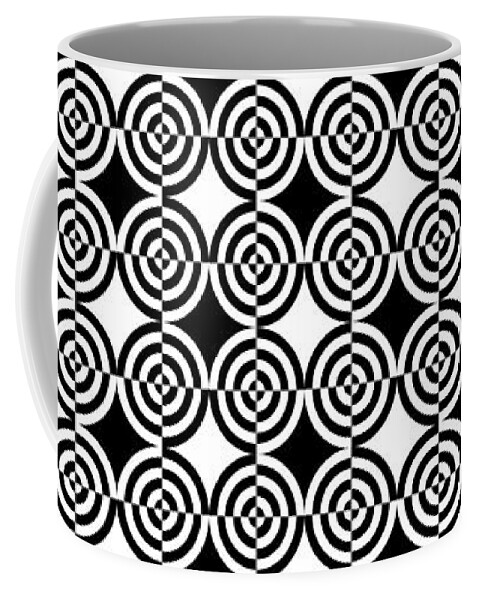 Abstract Coffee Mug featuring the digital art Mind Games 9 Panoramic by Mike McGlothlen