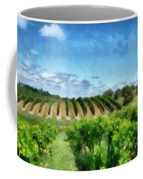 Vineyards Coffee Mug featuring the photograph Mission Peninsula Vineyard ll by Michelle Calkins