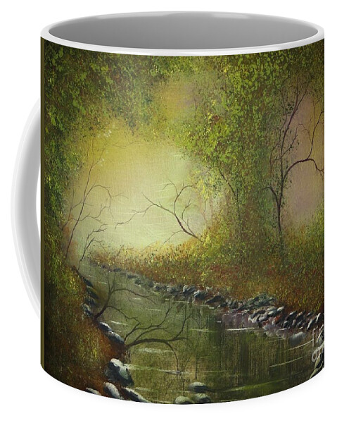 Misty Coffee Mug featuring the painting Misty Creek by Tim Townsend