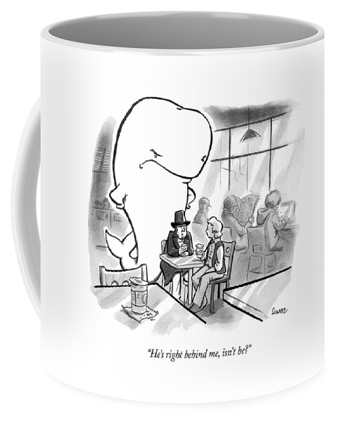 Moby Dick Stands Behind Captain Ahab Coffee Mug