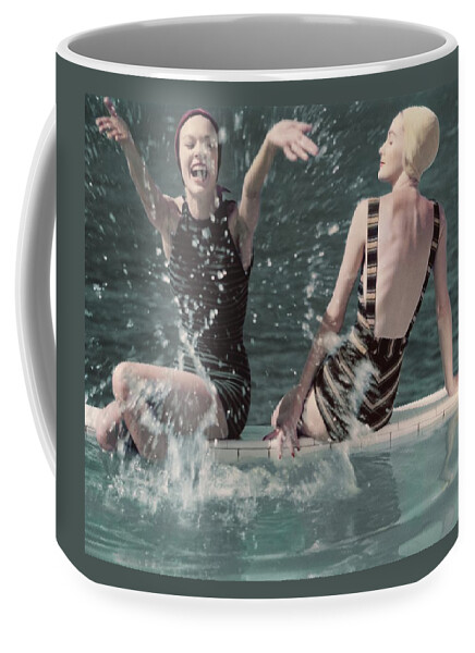 Models Splashing Water While Sitting On The Edge Coffee Mug