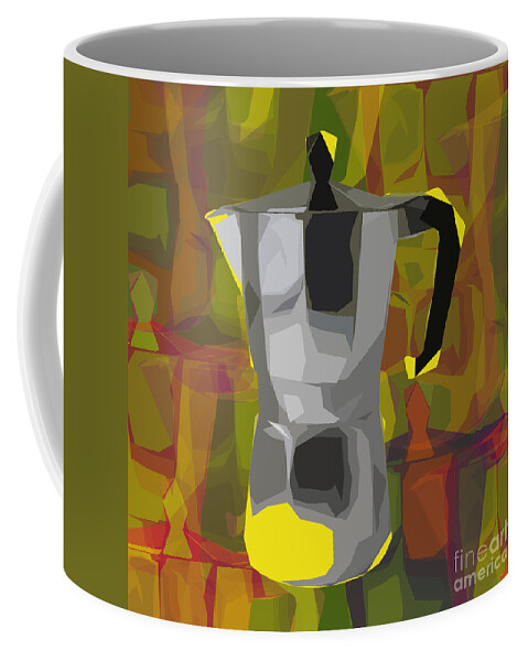 Cafe Coffee Mug featuring the digital art Moka pot by Jean luc Comperat