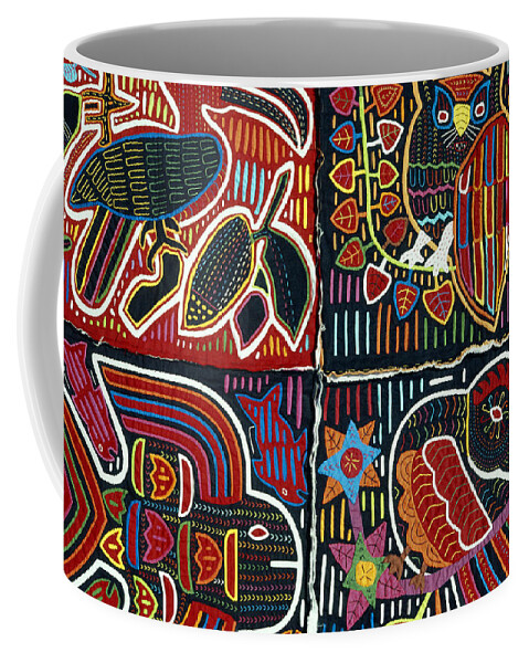 Applique Coffee Mug featuring the photograph Mola Textiles by George Holton