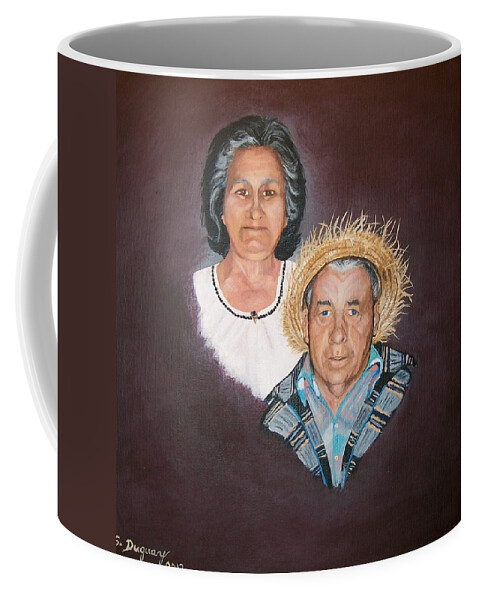 Portrait Coffee Mug featuring the painting Mom and Dad by Sharon Duguay