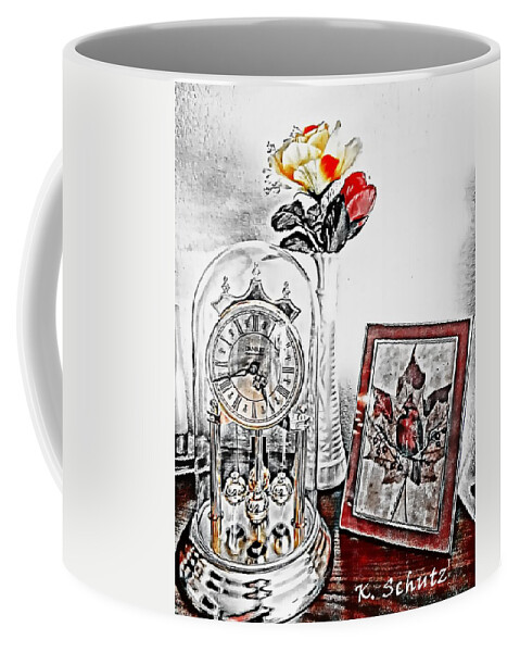 Objects Coffee Mug featuring the digital art Momentos by Kelly Schutz