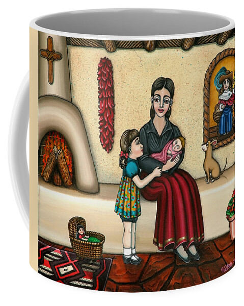 Moms Coffee Mug featuring the painting Momma Do You Love Me? by Victoria De Almeida