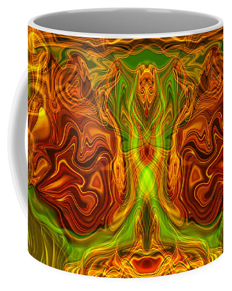 Abstract Coffee Mug featuring the painting Monarch Butterfly by Omaste Witkowski