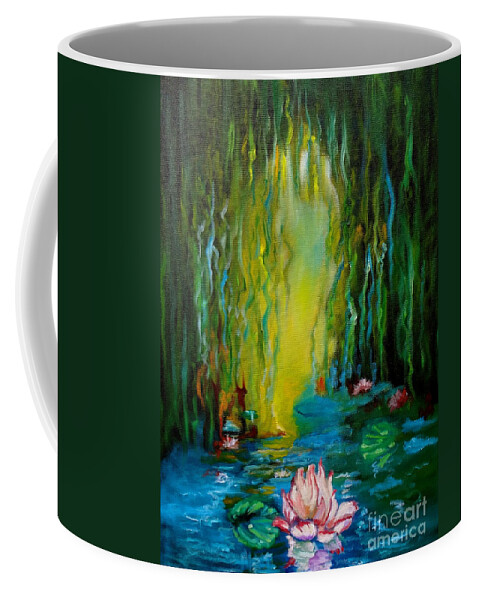 Lotus Coffee Mug featuring the painting Monet's Pond 11 by Jenny Lee