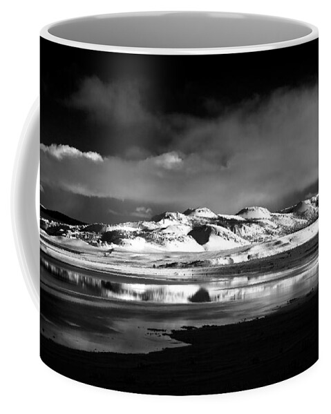 Black Coffee Mug featuring the photograph Mono Craters by Cat Connor