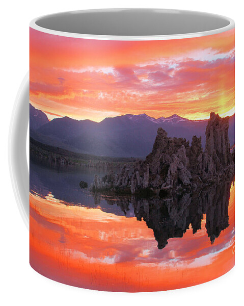 Mono Lake Sunset Coffee Mug featuring the photograph Mono Lake Fiery Sunset by Adam Jewell