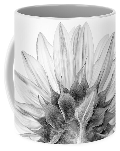  Black Coffee Mug featuring the photograph Monochrome Sunflower by Stelios Kleanthous