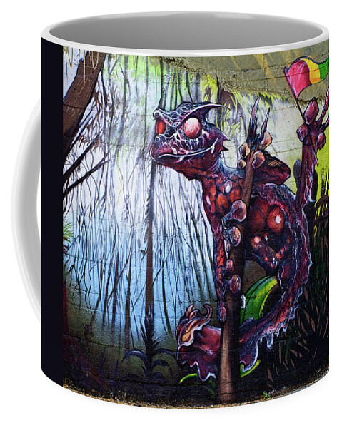 Europe Coffee Mug featuring the photograph Monster with flag by Roberto Pagani