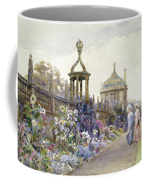 Victorian Coffee Mug featuring the painting Montacute, Sunflowers, 1886 by George Samuel Elgood