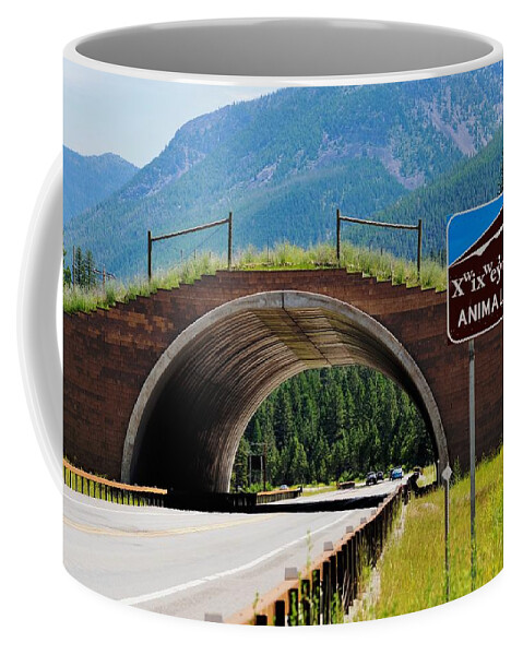 Landscape Coffee Mug featuring the photograph Montana Highway - #2 Animals' Bridge by Kae Cheatham
