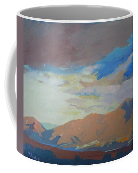 Landscape Coffee Mug featuring the painting Montana Storm by Francine Frank