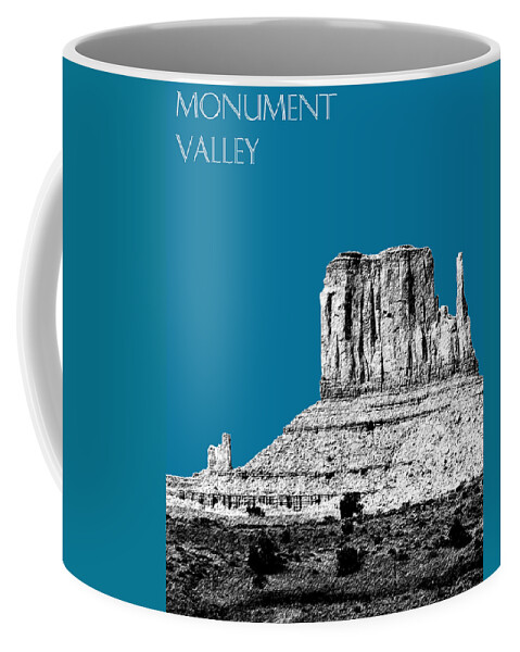 Pen And Ink Coffee Mug featuring the digital art Monument Valley - Steel by DB Artist