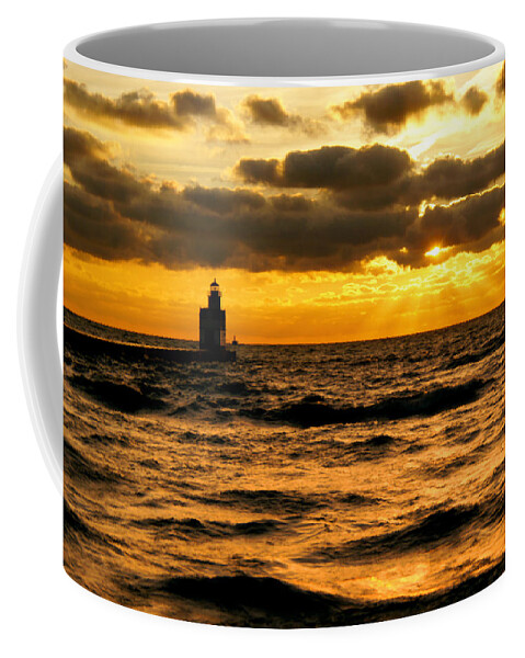 Lighthouse Coffee Mug featuring the photograph Moody Morning by Bill Pevlor
