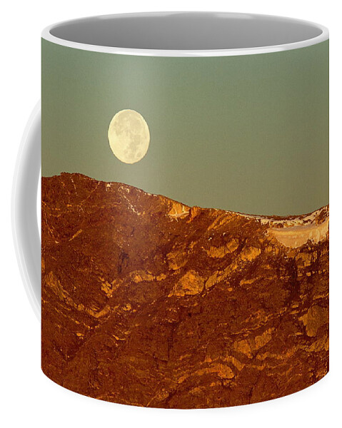 American West Coffee Mug featuring the photograph Moon Over Mount Ida by Eric Glaser