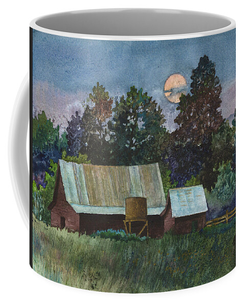 Moonlight Painting Coffee Mug featuring the painting Moonlight over Caribou by Anne Gifford