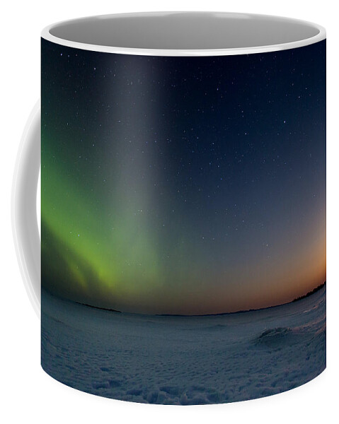 Astrophotography Coffee Mug featuring the photograph Moonrise and Aurora by Jakub Sisak