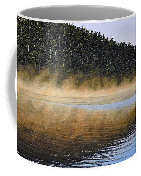 Lake Coffee Mug featuring the painting Moose Lake Paddle by Kenneth M Kirsch