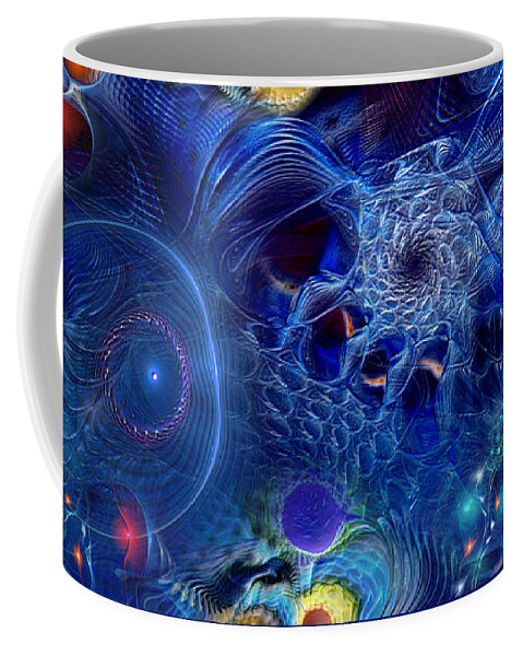 Abstract Coffee Mug featuring the digital art More Things In Heaven and Earth by Casey Kotas