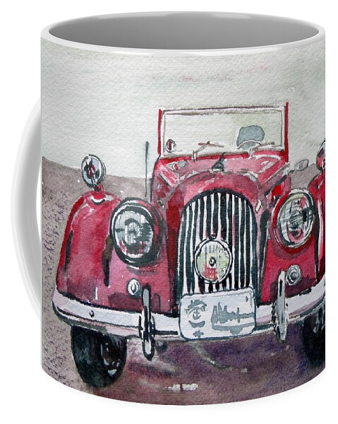 British Vintage Coffee Mug featuring the painting Morgan by Anna Ruzsan
