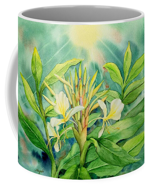 Flower Coffee Mug featuring the painting Morning Ginger by Kelly Miyuki Kimura