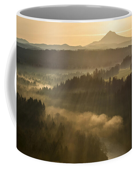 Sunrise Coffee Mug featuring the photograph Morning Has Broken by Lori Grimmett