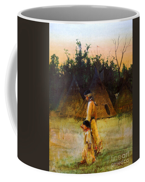 Indian Paintings Coffee Mug featuring the painting Morning Walk by Robert Corsetti