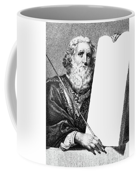 Moses Holding Blank Stone Tablet Coffee Mug by Vintage Images - Pixels