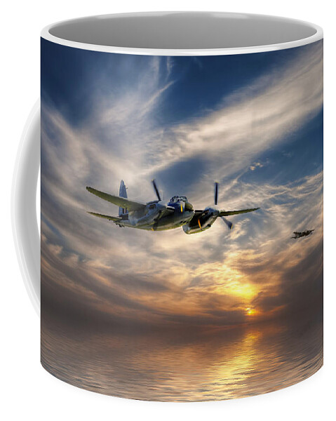 Mosquito Coffee Mug featuring the digital art Mossies Head Home by Airpower Art