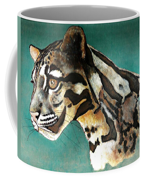 Clouded Leopard Coffee Mug featuring the painting Most Elegant Leopard by VLee Watson