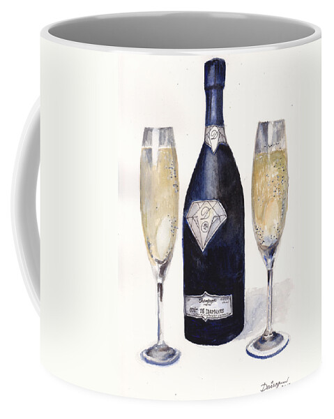 Champagne Coffee Mug featuring the painting Most expensive champagne in the world by Dai Wynn