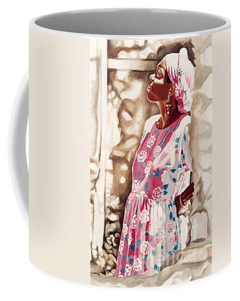 African American Art Coffee Mug featuring the painting Mother Africa by Sonya Walker