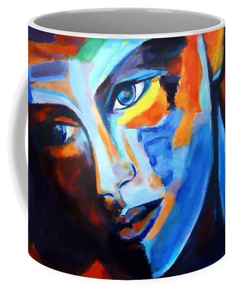 Art Coffee Mug featuring the painting Motionless stare by Helena Wierzbicki