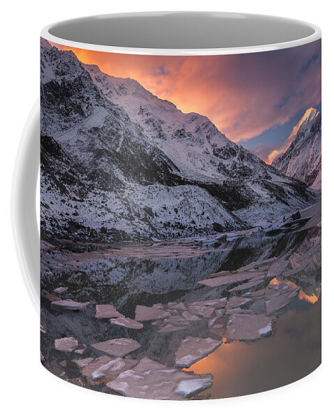 Colin Monteath Coffee Mug featuring the photograph Mount Cook And Mueller Lake In Mount by Colin Monteath
