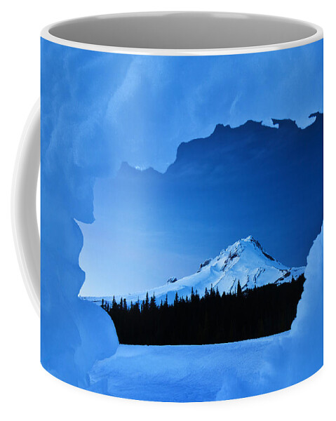 River Coffee Mug featuring the photograph Mount Hood Blues by Darren White