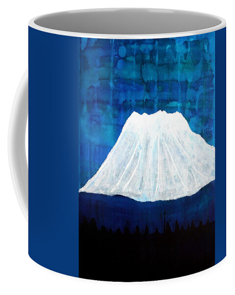 Mountain Coffee Mug featuring the painting Mount Shasta original painting by Sol Luckman