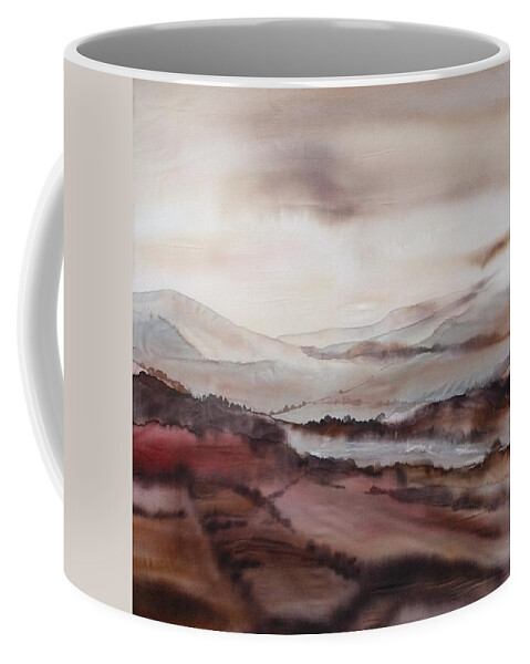 Mountains Coffee Mug featuring the painting Mountain dawn by Hazel Millington