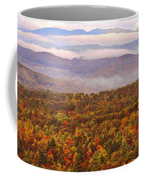 Mountain Mornin' Coffee Mug featuring the photograph Mountain Mornin' in Autumn by Lydia Holly