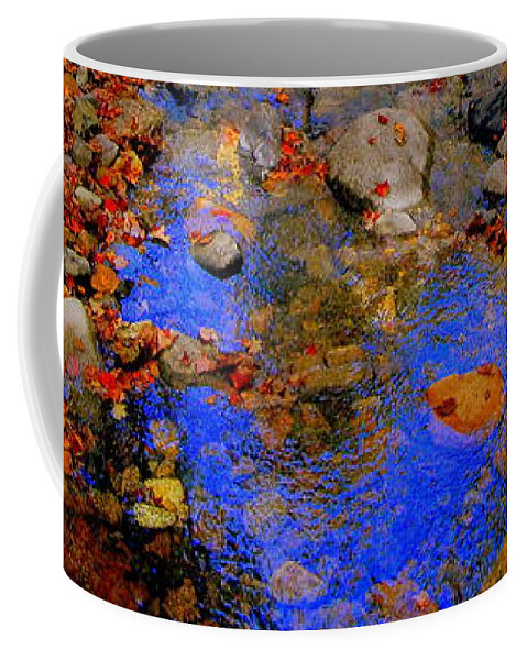 Mountain Streams Coffee Mug featuring the photograph Mountain Stream Covered With Fall Leaves by Eunice Miller