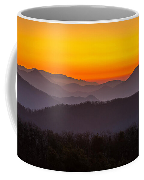 Smoky Coffee Mug featuring the photograph Mountain Sunset in Tennessee by Serge Skiba