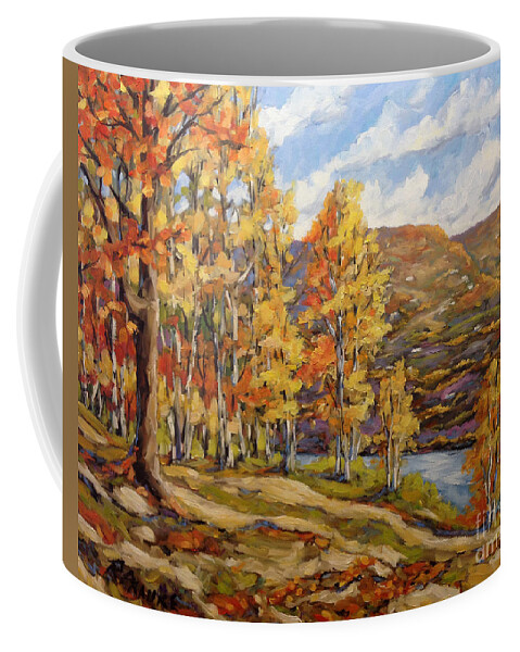Quebec Coffee Mug featuring the painting Mountain Vista by Prankearts by Richard T Pranke