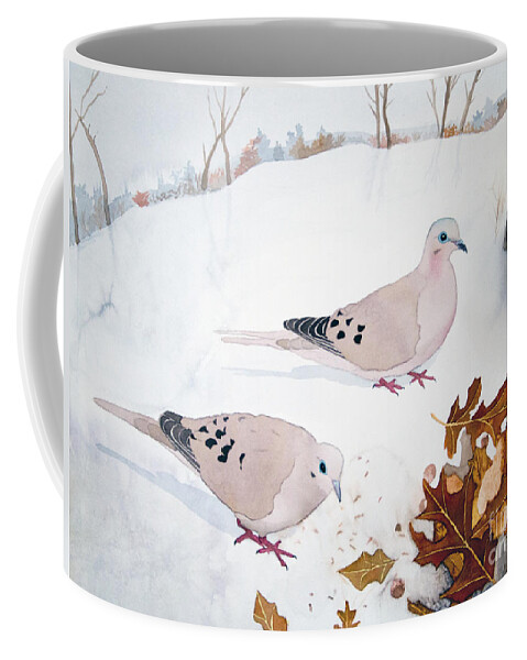 Mourning Doves Coffee Mug featuring the painting Mourning Doves by Laurel Best