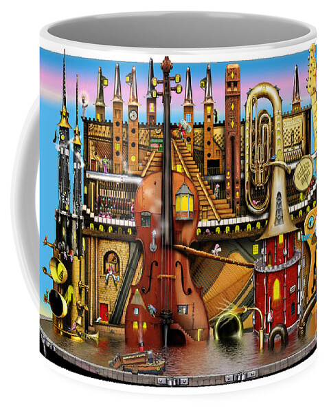 Colin Thompson Coffee Mug featuring the digital art Music Castle by MGL Meiklejohn Graphics Licensing
